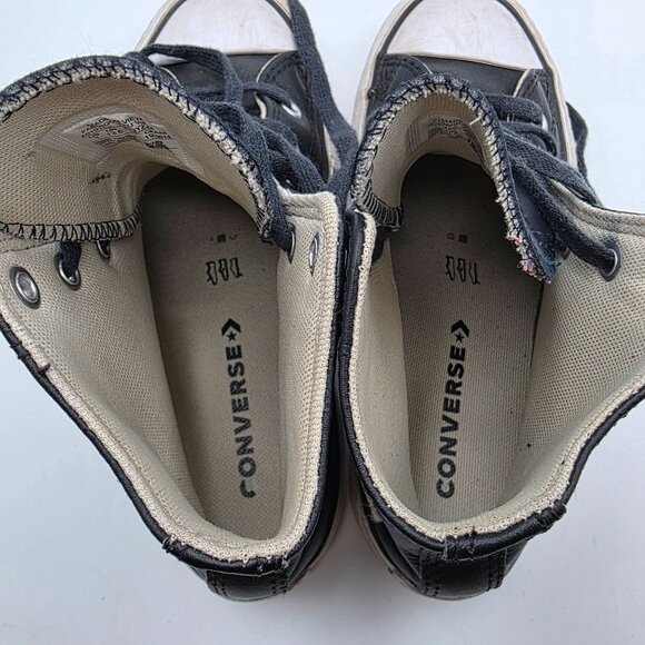 Converse Chuck Taylor Eva Lift Kids Size 1 Black White Platform Shoes A01015C - Picture 6 of 13